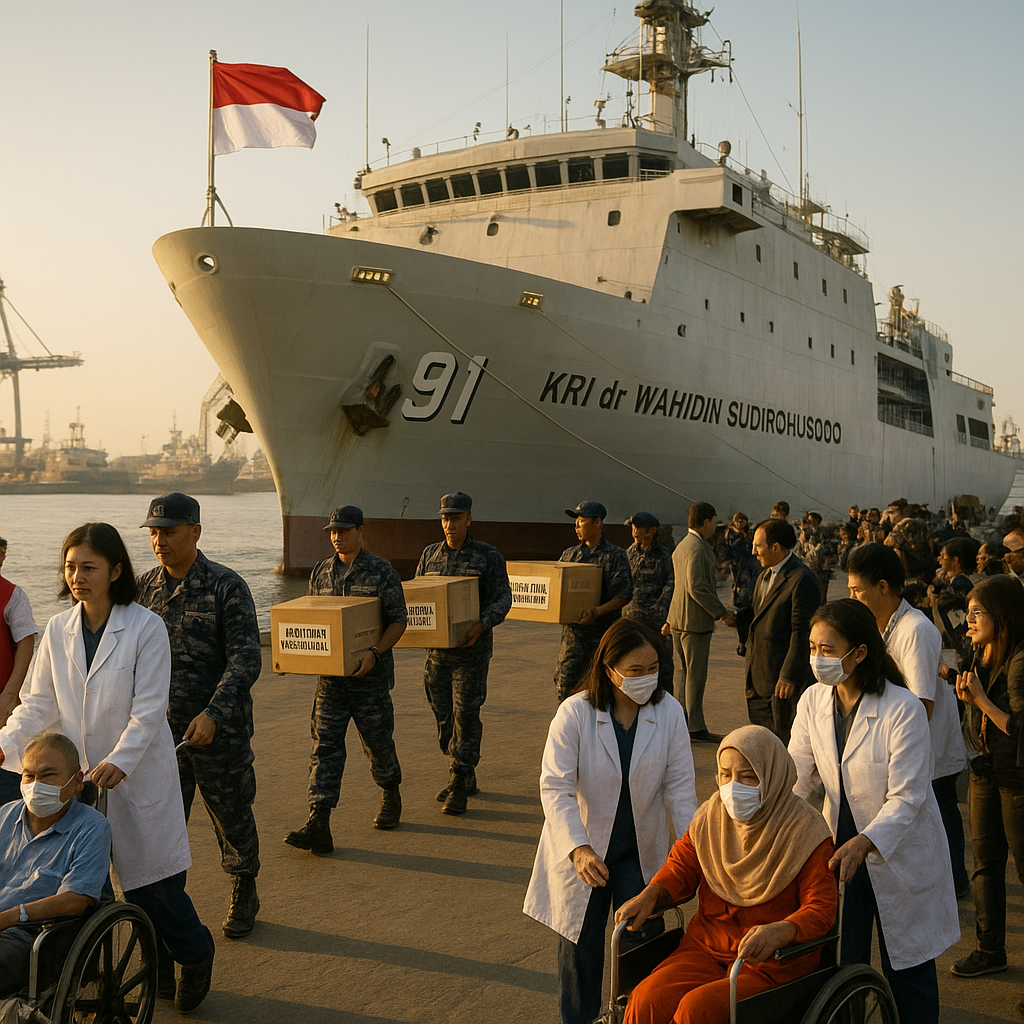 KRI dr. Wahidin Sudirohusodo-991 Selesaikan Misi Bantuan Kemanusiaan di Sudan