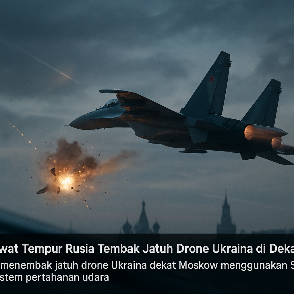 Pesawat Tempur Rusia Tembak Jatuh Drone Ukraina di Dekat Moskow
