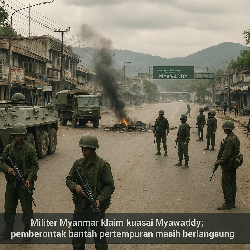 Militer Myanmar Klaim Kuasai Kota Strategis di Perbatasan Thailand