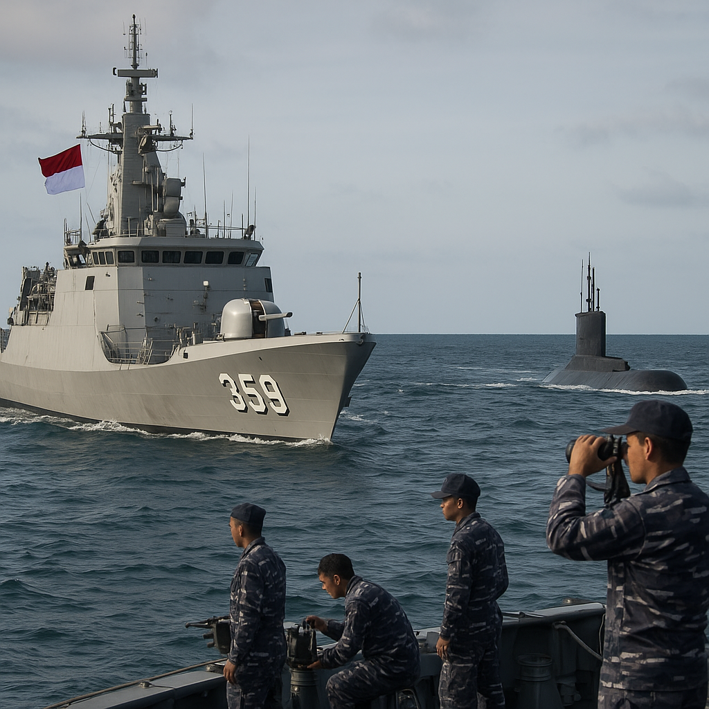 KRI Usman Harun-359 Latihan Tempur dengan Kapal Selam di Laut Jawa