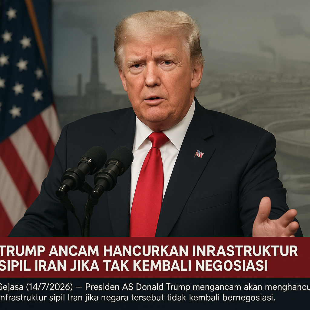 Trump Ancam Hancurkan Infrastruktur Sipil Iran Jika Tak Kembali Negosiasi