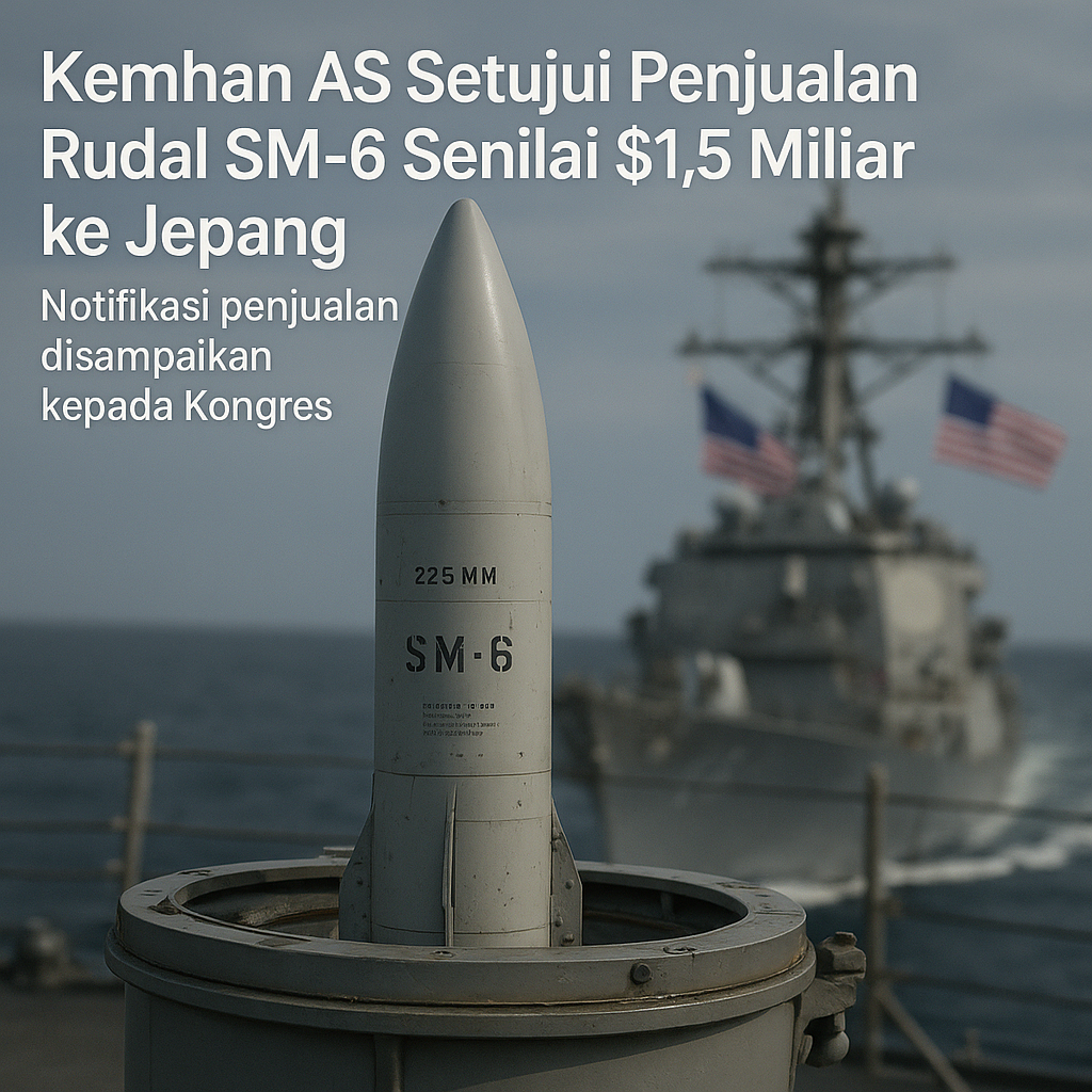 Kemhan AS Setujui Penjualan Rudal SM-6 Senilai $1,5 Miliar ke Jepang