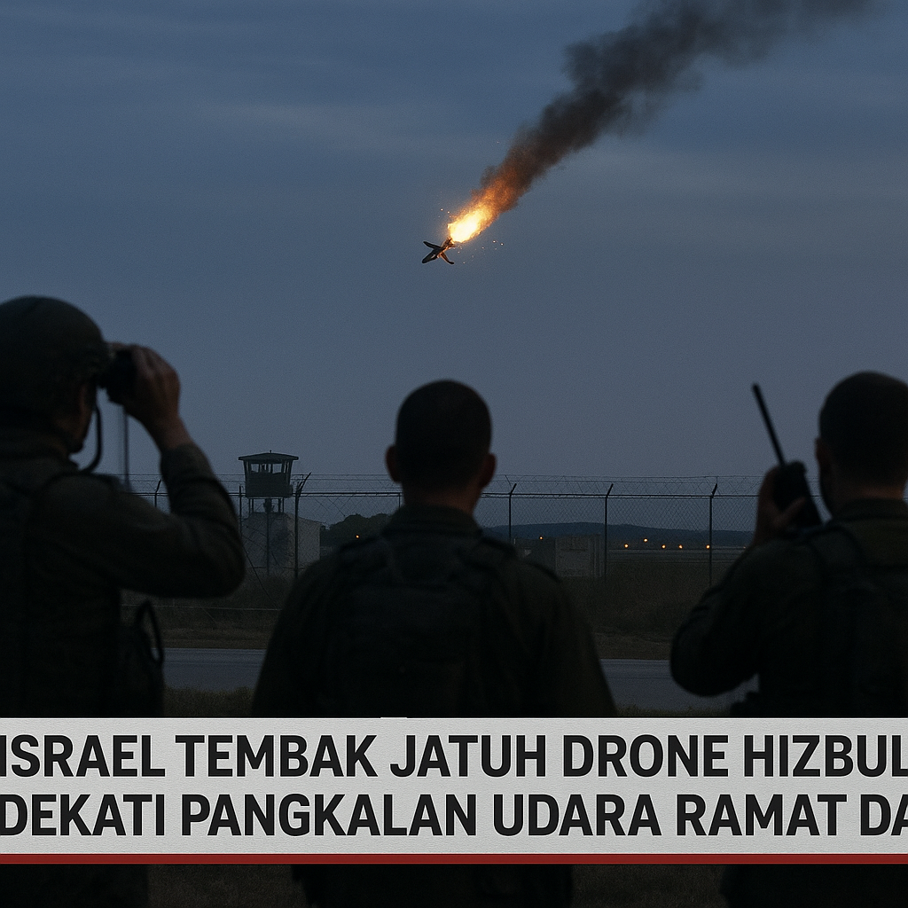 Israel Tembak Jatuh Drone Hizbullah yang Dekati Pangkalan Udara Utama