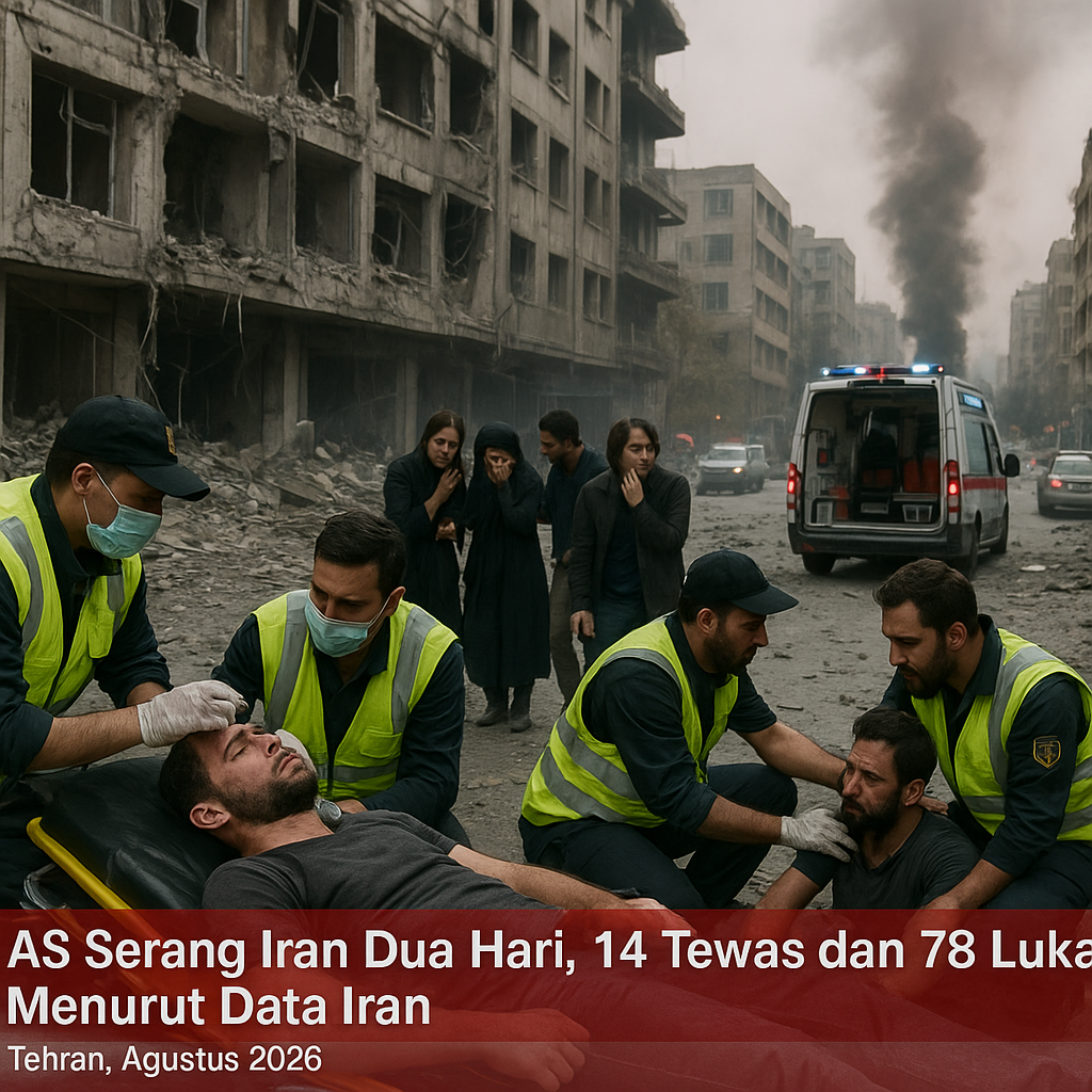 AS Serang Iran Dua Hari, 14 Tewas dan 78 Luka Menurut Data Iran