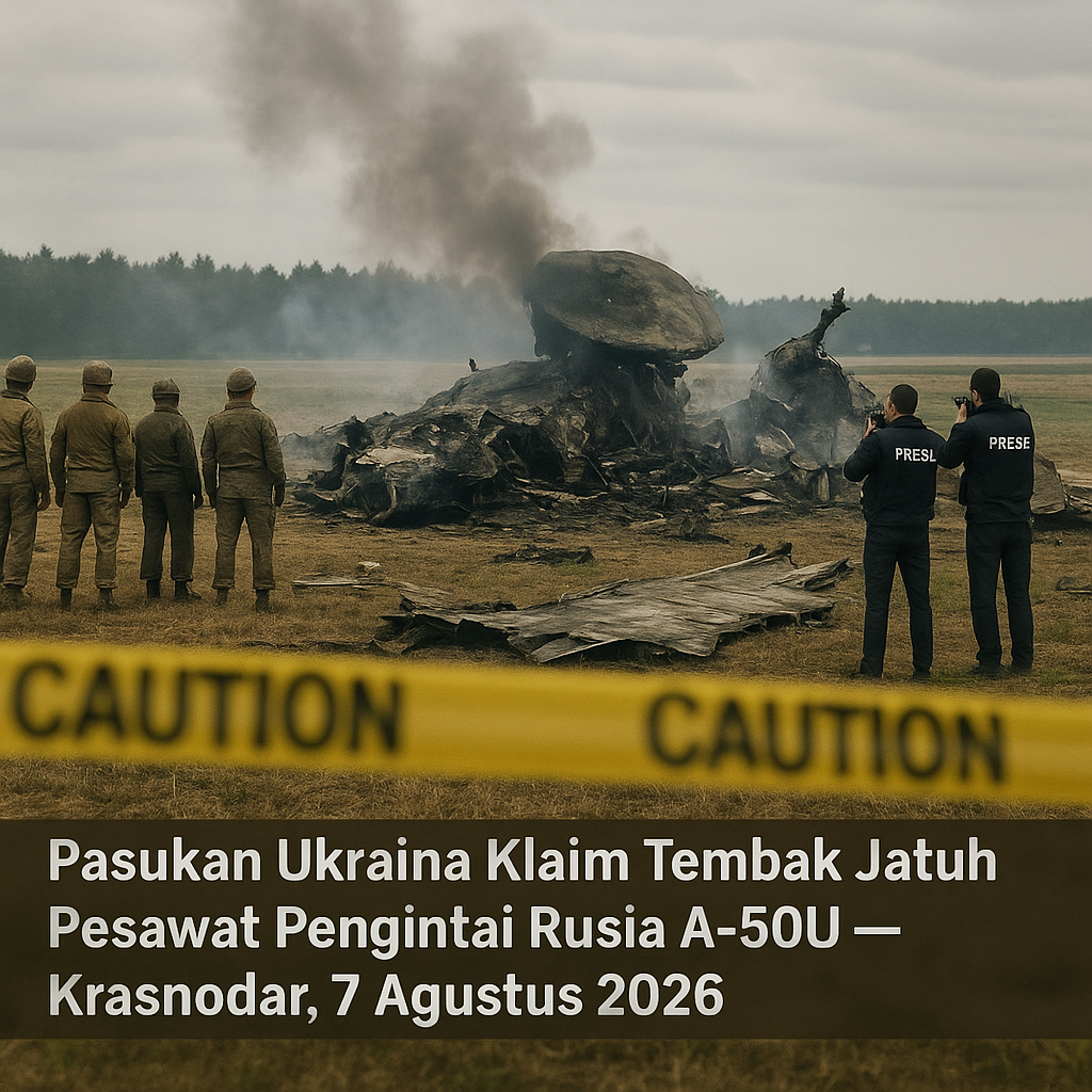 Pasukan Ukraina Klaim Tembak Jatuh Pesawat Pengintai Rusia A-50U