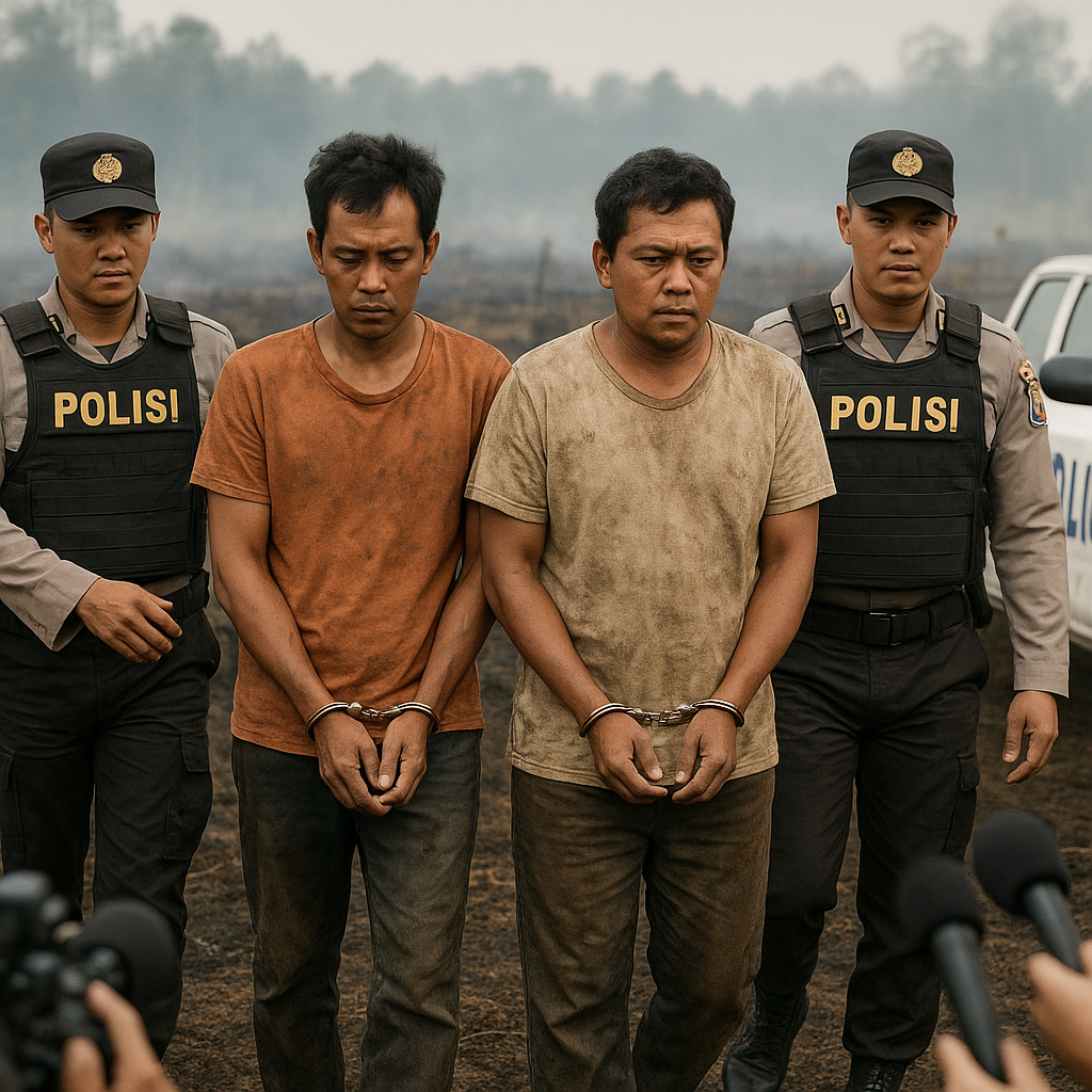 Polisi Tangkap 2 Pelaku Pembakaran Lahan di Palangka Raya
