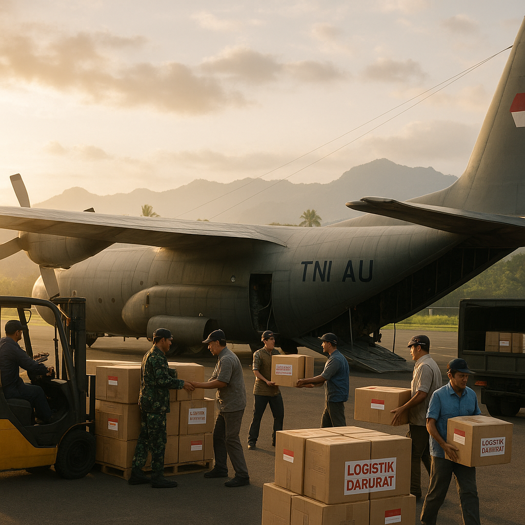 TNI AU Kerahkan Pesawat Hercules untuk Bantu Korban Banjir di Papua