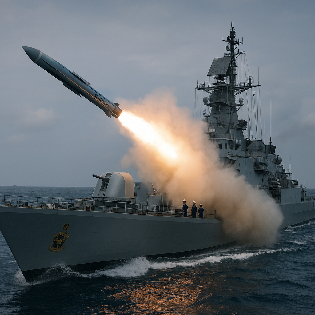 Angkatan Laut India Uji Rudal Supersonic Brahmos dari Kapal Perang