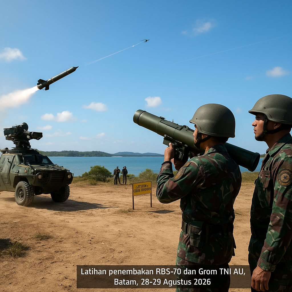 Latihan SAM Rudal RBS-70 dan Grom TNI AU di Batam