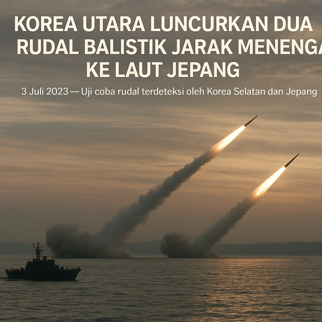 Korea Utara Luncurkan Dua Rudal Balistik Jarak Menengah ke Laut Jepang