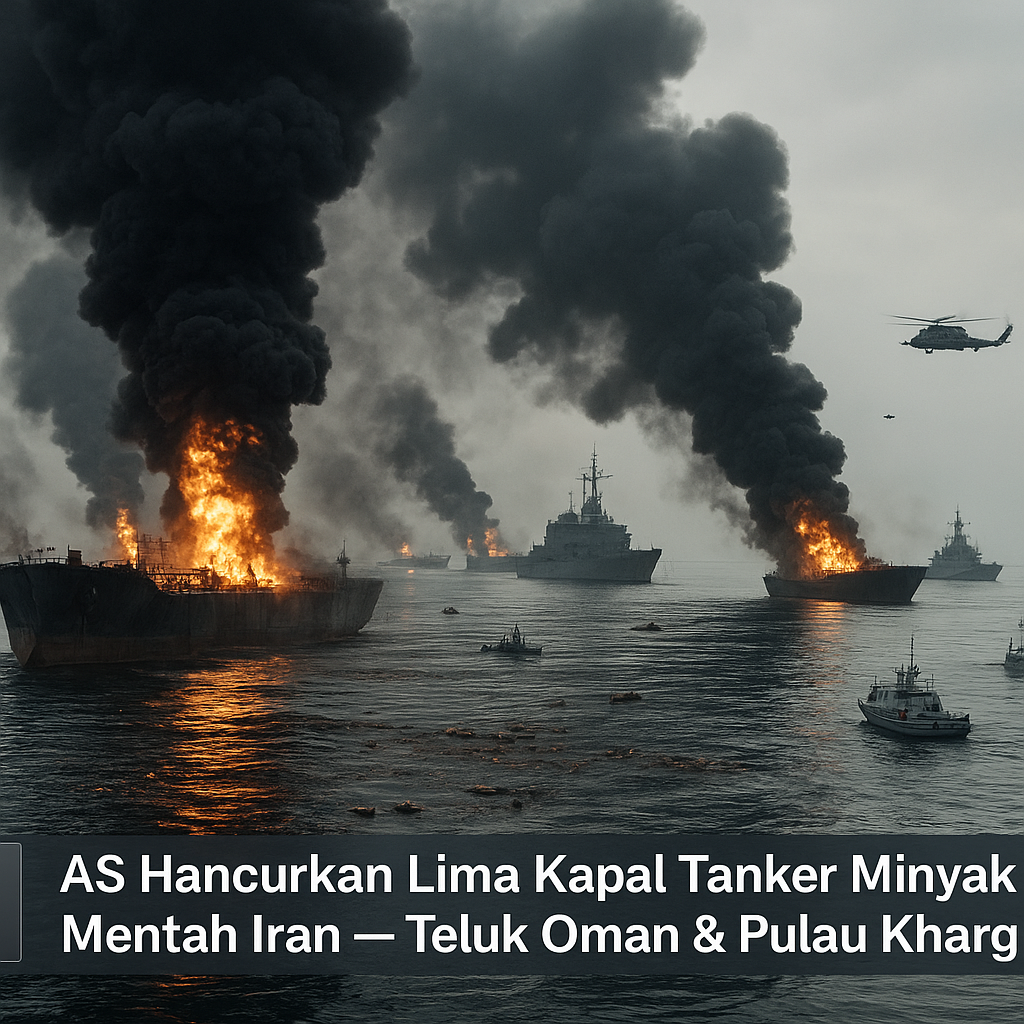AS Hancurkan Lima Kapal Tanker Minyak Mentah Iran