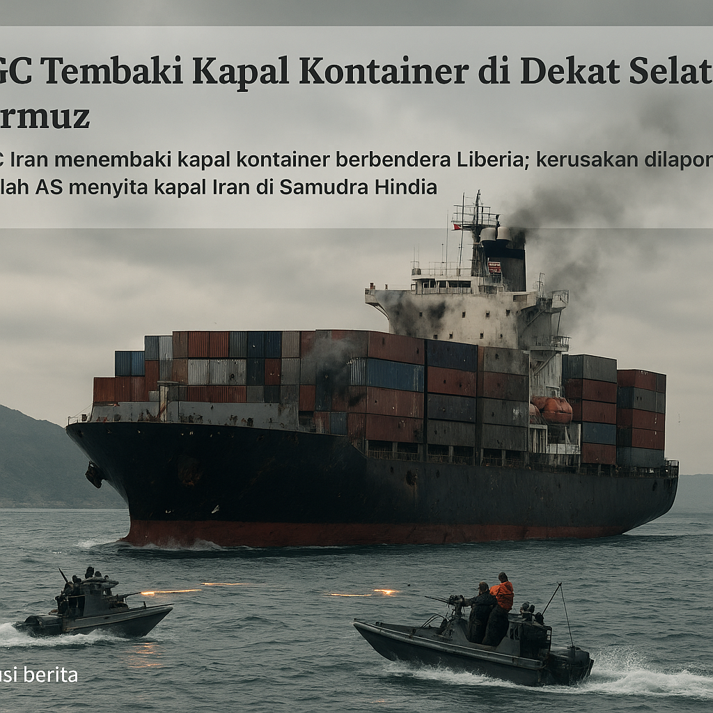 IRGC Tembaki Kapal Kontainer di Dekat Selat Hormuz