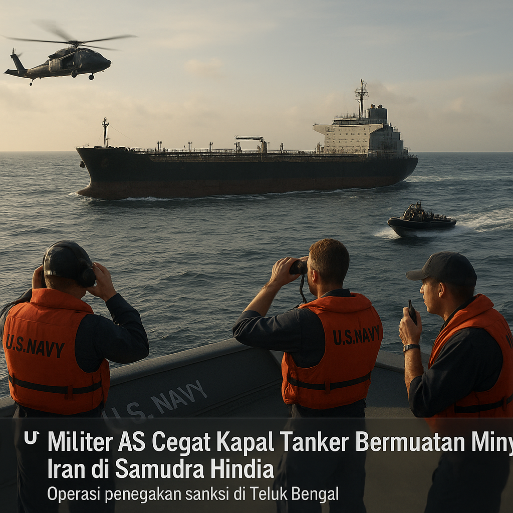 Militer AS Cegat Kapal Tanker Bermuatan Minyak Iran di Samudra Hindia
