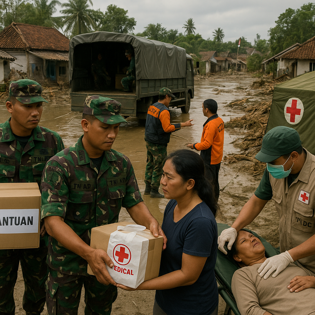 TNI AD Kerahkan Bantuan Logistik dan Medis ke Daerah Terdampak Banjir Bandang