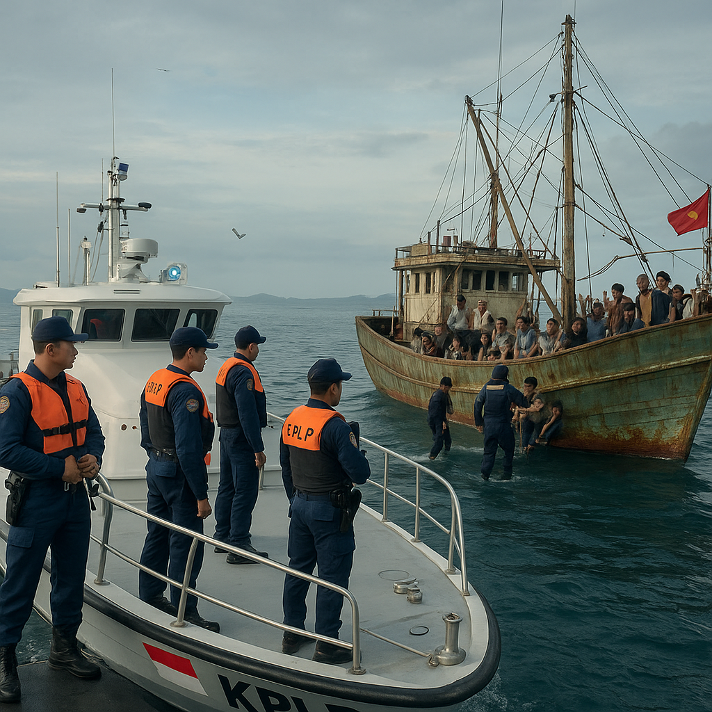 KPLP Tangkap Kapal Asing Ilegal Fishing Bersenjata di Perairan Maluku