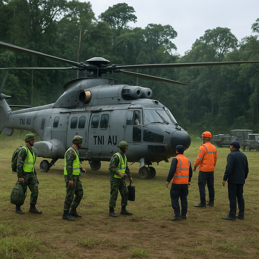 Helikopter TNI AU Alami Pendaratan Darurat di Kalimantan, Selamat