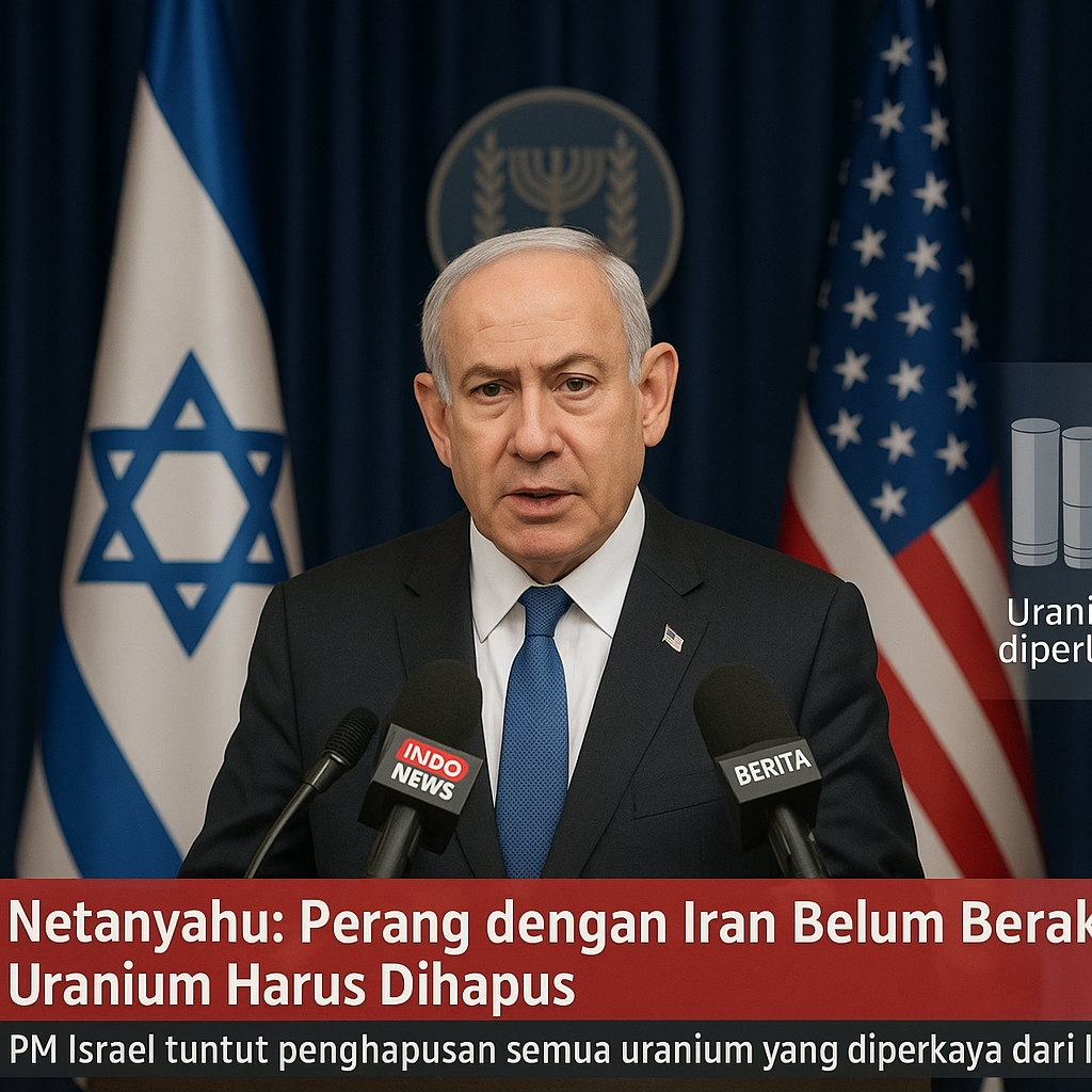 Netanyahu: Perang dengan Iran Belum Berakhir, Uranium Harus Dihapus