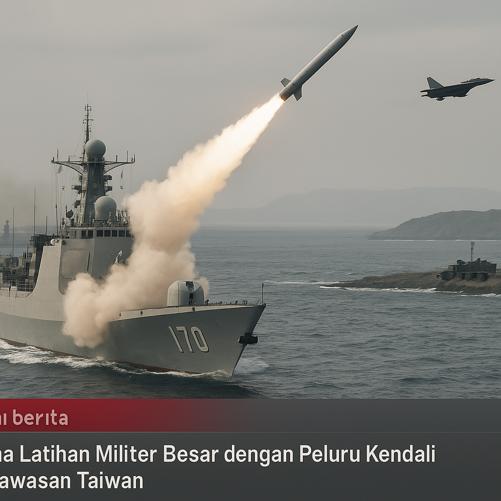 China Latihan Militer Besar dengan Peluru Kendali di Kawasan Taiwan