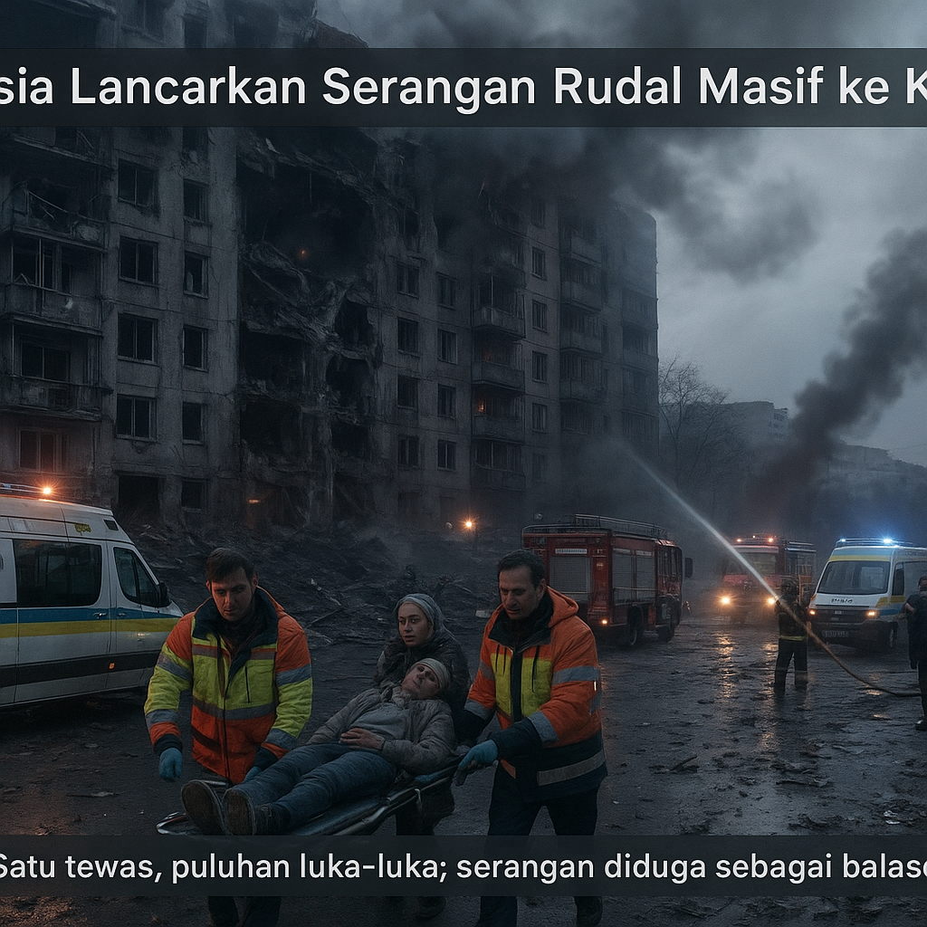 Rusia Lancarkan Serangan Rudal Masif ke Kyiv