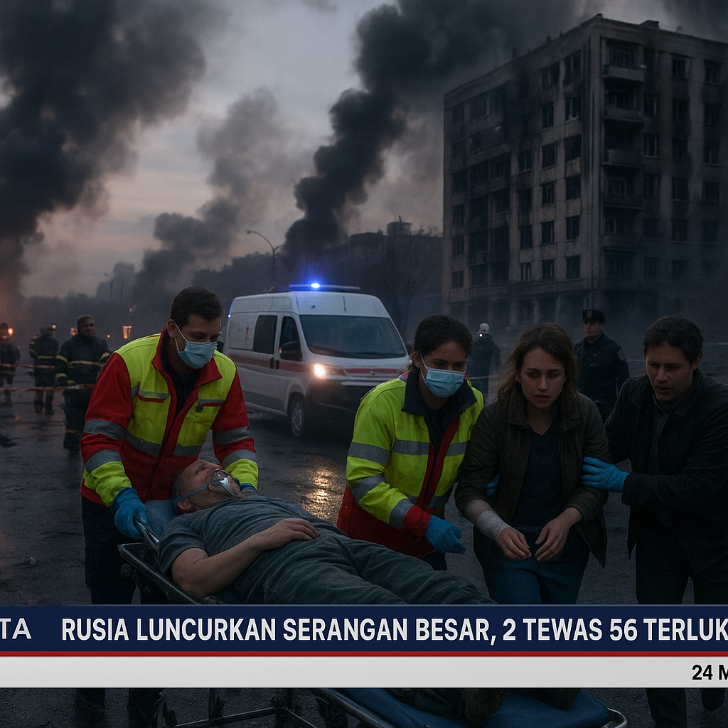 Rusia Luncurkan Serangan Besar, 2 Tewas 56 Terluka di Kyiv